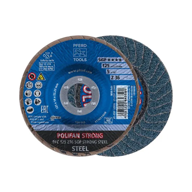 POLIFAN-STRONG SGP Fächerschleifscheibe 125 mm (Zirkonkorund)